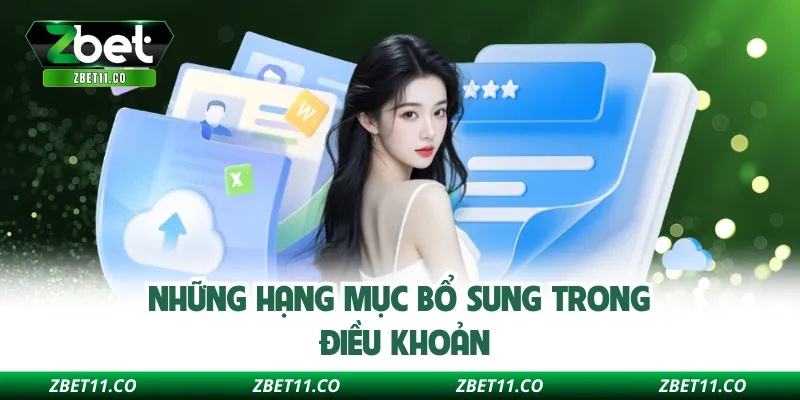 Những hạng mục bổ sung trong điều khoản